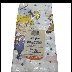 Vintage Rugrats Nickelodeon Plastic Birthday Tablecover 54”x96” New Tommy & Crew
